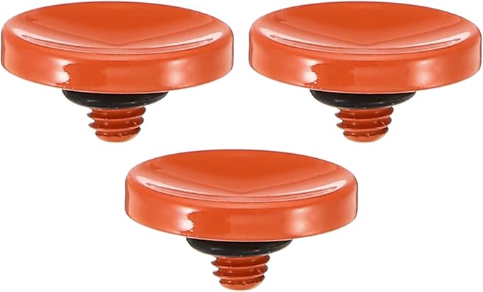 PATIKIL Camera Shutter Button, 3 Pack Soft Shutter Release Button Pure Copper Camera Button Concave Suitable for Nikon for Fujifilm for Leica DSLR/SLR Camera, Orange