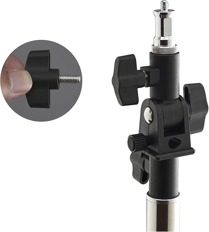 Alluneitter U-Shape Camera Flash 180°Swivel Mount Bracket with Standard 1/4 to 3/8 inch Flat Head Metal Screw Spigot Stud Compatible for Umbrella Softbox Reflector Holder Stand for Video Studio Light