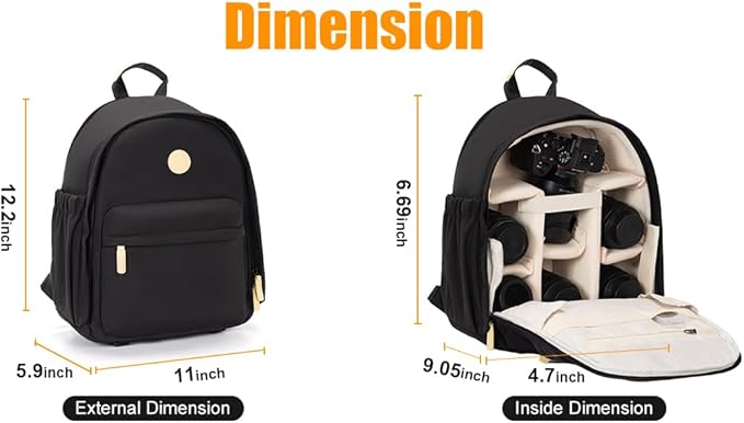 Cwatcun Camera Backpack Bag for Women, Stylish DSLR/SLR Camera Bag with Tripod Strap Laptop Compartment and Removable Dividers Lightweight Photograhy Backpack Case for Canon/Nikon/Sony Accessories