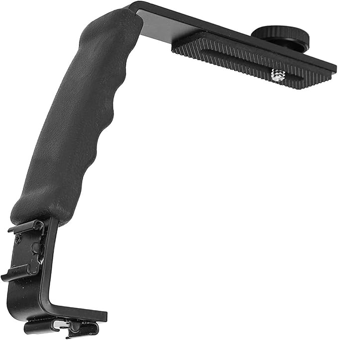 Camera L Bracket, Lightweight Dual Hot Shoe Mount L Bracket for DSLR Mirrorless, with Comfortable Handle, for Horizontal Vertical , Photography