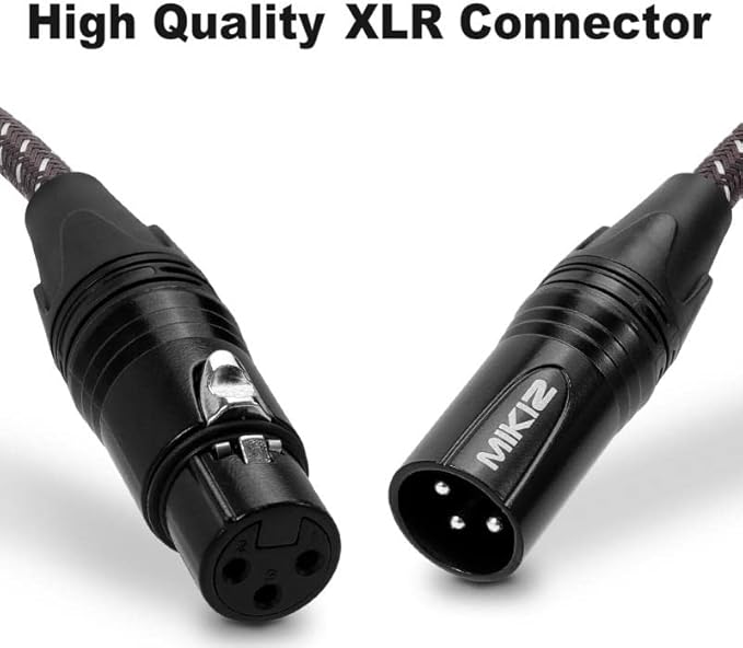 50ft XLR Cables Braided 50 ft 2 Pack - Anti-Tangling Premium XLR Patch Cables Male to Female 3 Pin