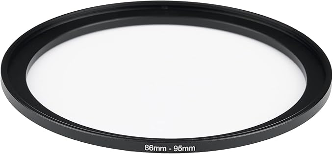 86mm to 95mm Step Up Ring Filter Adapter Applicable to All Brands of UV ND CPL Filter (86mm-95mm)