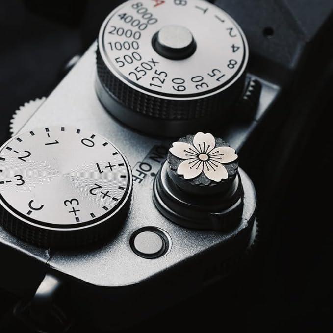 Shutter Button, Handmade, Aluminium Alloy, Shutter Release Button Compatible with Fujifilm Camera, Release Button Replacement (Metal-Flower)