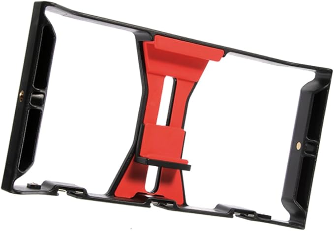 NUOBESTY Smartphone Radio Rig Phone Holder for Filmmaking Handheld Grip Stand for Video Recording Compatible Sturdy Black and Red Design