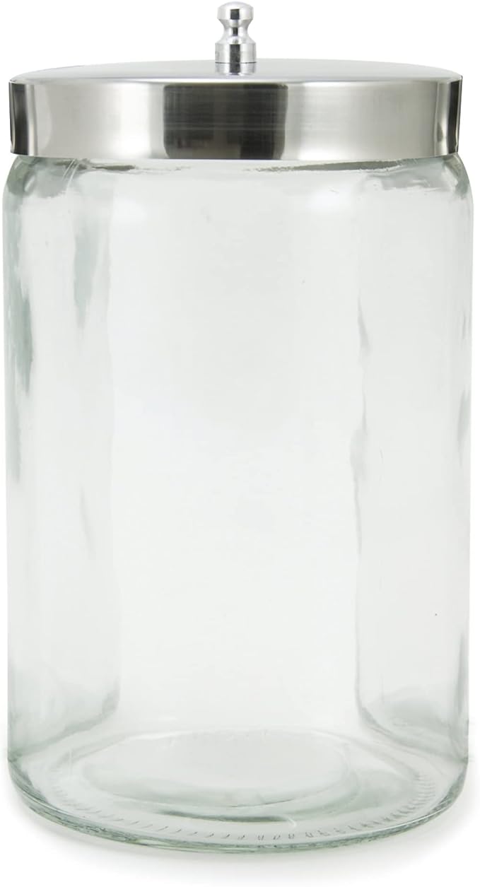 McKesson Sundry Glass Jar, Stainless Steel Lid, Unlabeled, 4 1/4 in x 7 in, 6 Count