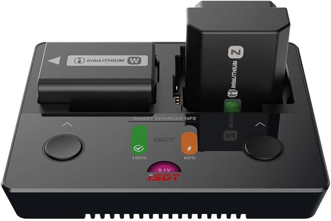 ISDT NP2 Camera Battery Charger Set - 90 Mins Full Charge - Max 25W Type-C Input - Compatible with Sony A9 A7III A7RIII Cyber-Shot DSC-RX100 Series, HDR-CX405