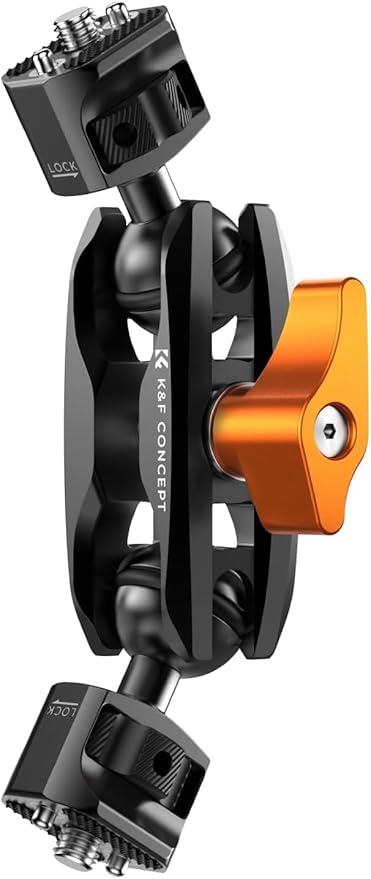 K&F Concept Magic Arm with Super Clamp with Two 360° Ball Heads, 1/4" Screw + Dual Ball Heads Magic Arm Compatible with Camera, Phone, GoPro, Tripod