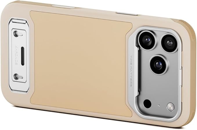 Tilta Khronos Lite Case Compatible with iPhone 17 Pro Max – Champagne | Lightweight Mobile Cage | Kickstand | Magnetic Mounts | Metal Lens Frame | Professional Smartphone Rig
