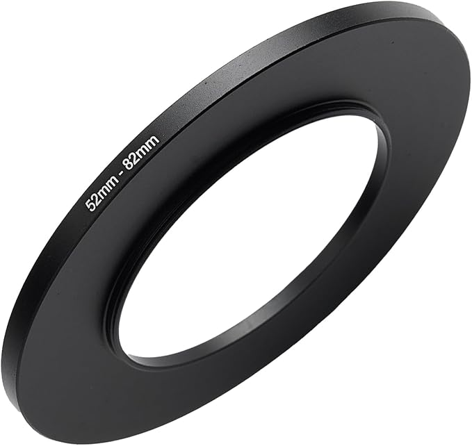 52mm to 82mm Step-up Adapter Rings Filter Adapter Black Metal Step Down Filter Ring Adapter Compatible with All Brand UV CPL ND Camera Lens Filter Stepping Rings (52mm-82mm)