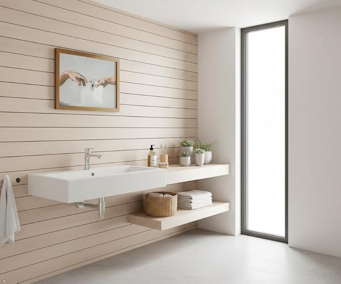 Funny Bathroom Wall Art 8x10 Framed Canvas, Humorous Toilet Paper Artwork, Modern Parody Classic Hands Painting Decor, Small Wall or Tabletop Picture for Bathroom Restroom Powder Room