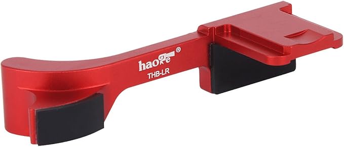 Haoge THB-LR Metal Hot Shoe Thumb Up Rest Thumbs Up Hand Grip for Leica Q Q-P QP Typ116 Typ 116 Camera Red