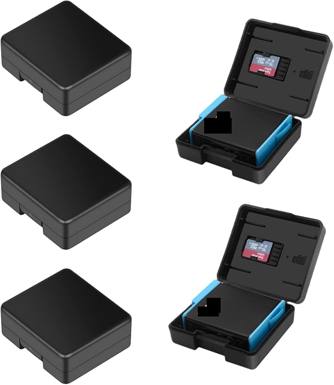 Besvalo Pack of 5 Protective Storage Case Compatible with Battery of Gopro Hero 5/6/7/8/9/10/11/12/13 Black Cameras, Multifunctional Battery Case Organizer Boxes with Memory Card Slot