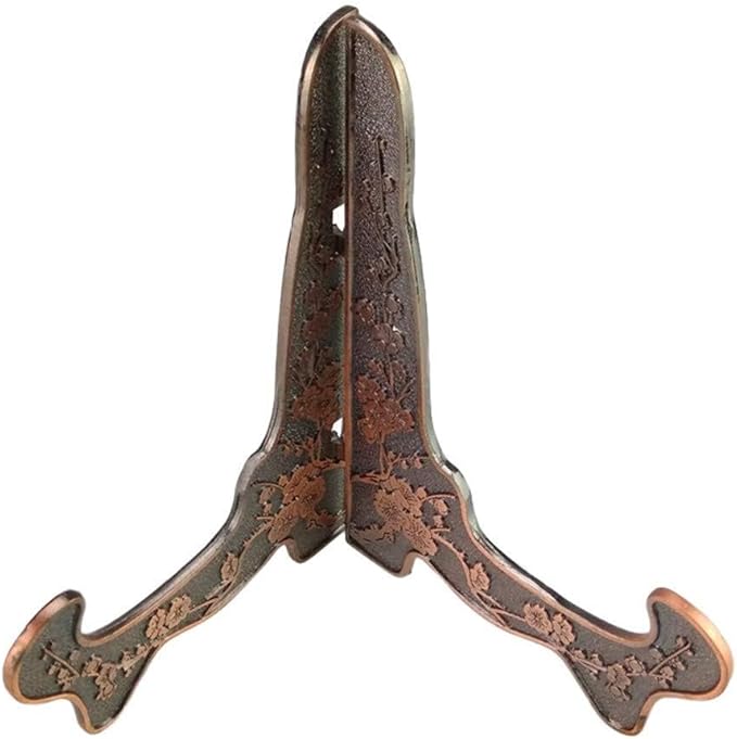 2 Pcs Vintage Metal Easels Plate Display Stands Picture Frame Stand Holder Display Easels (Bronze, 10cm)