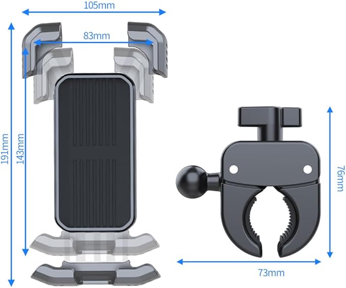 Bicycle Phone Holder,Bike Cell Phone Holder for iPhone Samsung Galaxy Note & 4.5-7" Smartphone,360° Rotatable Handlebar Phone Mount for Electric Scooter ATV Road Mountain Bike Golf Cart Navigation