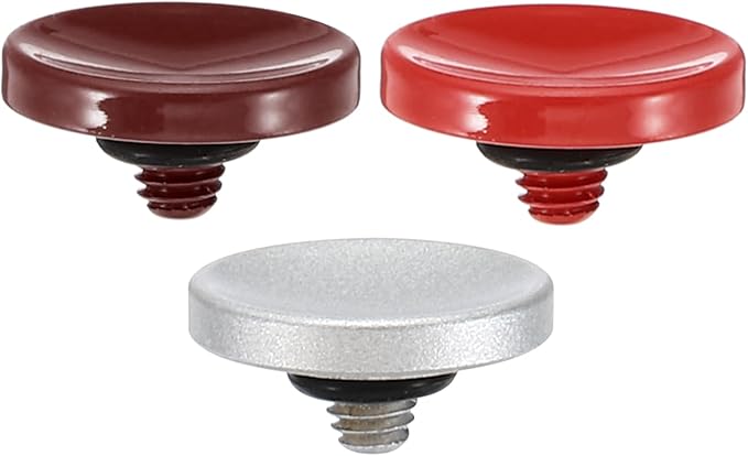 PATIKIL Camera Shutter Button, 3 Pack Soft Shutter Release Button Pure Copper Camera Button Concave Suitable for Nikon for Fujifilm for Leica DSLR/SLR Camera, Dark Red Silver Red