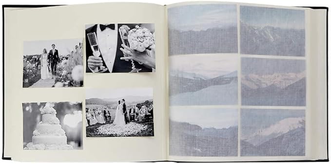 Large Bound Album - Graphic Image Leather Photo Album - Archival Quality Clear Pages - Made in USA