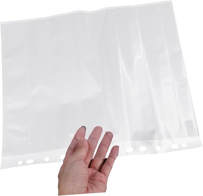 Homoyoyo 10pcs Negative Sleeves for Photo Film Storage Archival Document Pouch Heavy Duty Page Protectors Fits Standard Binders for Collectors and Historians