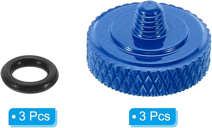 PATIKIL Camera Shutter Button, 3 Pack Soft Shutter Release Button Pure Copper Camera Button Carved Suitable for Nikon for Fujifilm for Leica DSLR/SLR Camera, Blue