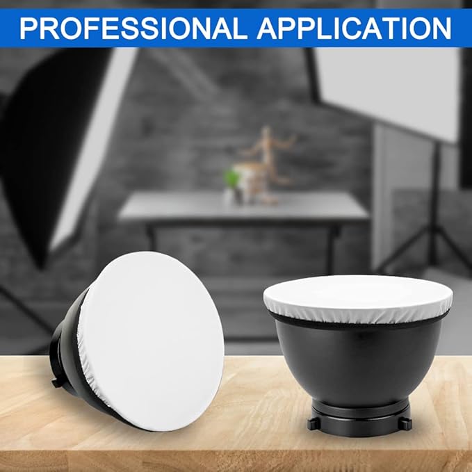 findTop 4-Pack Light Diffuser Sock - Universal Elastic Lamp Cover for Ring Light & Flash Photography (7 Inch/18cm) - Soft White Light Diffusion Fabric for Studio, Portrait, Product Shoots