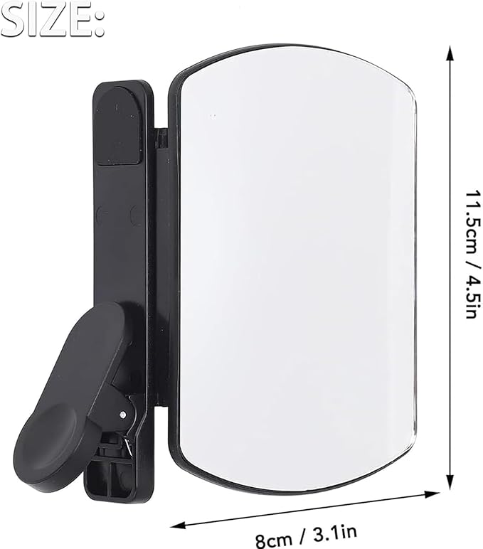 Weseecase Mirror Reflection Clip, Adjustable Mirror Effect Lens, Camera Mirror-Reflection Clip Kit for All Smartphone, Easy HD Glass-Mirror Clip-on Design for Travel & Selfie Photography (White)