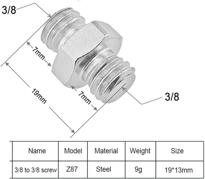 IOFIT Universal Conversion Screw 1/4 to M4 3/8 Screw Male to Male Adapter Screw Photography Accessories for Camera Tripod (Color : Silver, Size : Z87 1PC)
