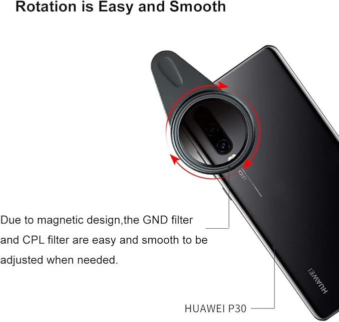 Kase 41mm Magnetic Cell Phone Lens CPL Filter Kit,Includes Circular Polarizer Filter,Soft Graduated ND1.2 Filter,Lens Clip for iPhone 16 15 14 13 12 11 8 7 XR X XS,Samsung Android Smartphone