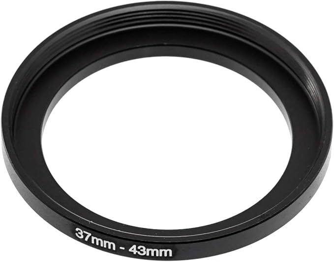 (2 Pcs) 37-43MM Step-Up Ring Adapter, 37mm to 43mm Step Up Filter Ring, 37mm Male 43mm Female Stepping Up Ring for DSLR Camera Lens and ND UV CPL Infrared Filters