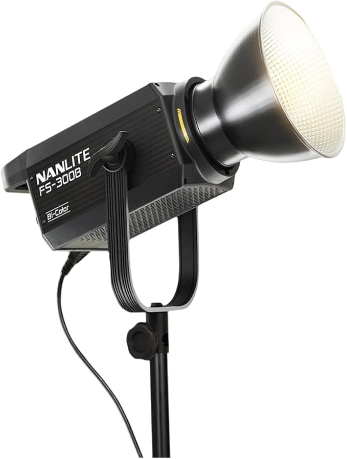 Nanlite FS-300B 300W Bi-Color LED Spotlight-2700K-6500K Adjustable CRI 96,App Control,Led Video Light Bowens Mount for Photography/Videography/YouTube/TikTok Content Creation & Live Streaming