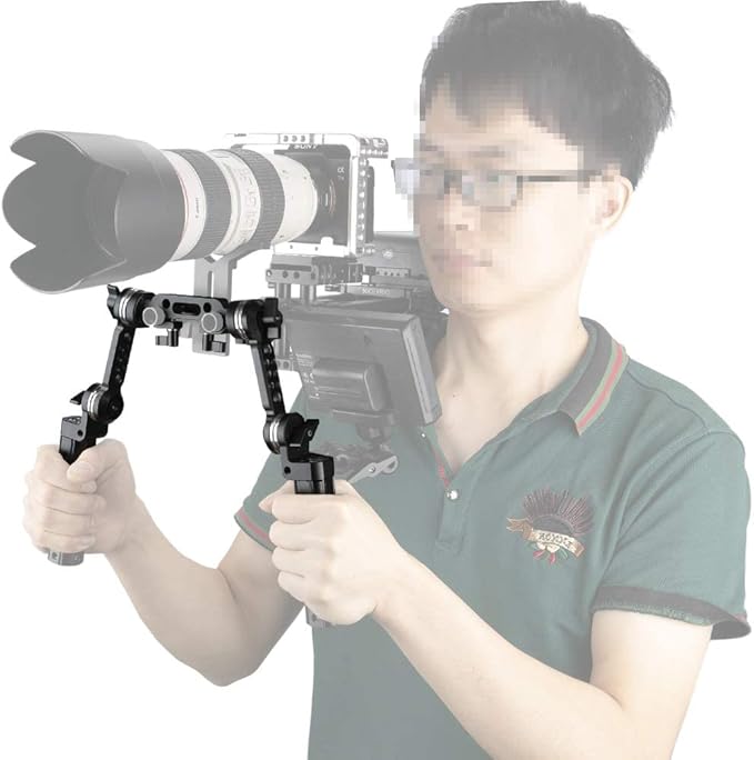 NICEYRIG Rosette Handle Kit with Extension Arm M6 Threaded Applicable for 15mm DSLR Shoulder Pad Rig System - 271