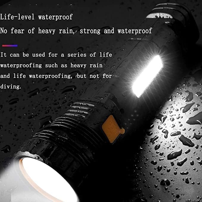 4pcs Solar/Rechargeable Multi Function 1000 Lumens LED Flashlight, with Emergency Strobe Light and 1200 Mah Battery, Emergency Power Supply and USB Charging Cable, Fast Charging (4PC)