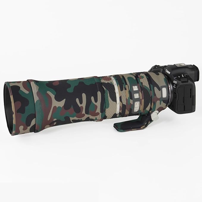 CHASING BIRDS Lens Camouflage Waterproof Coat for Olympus 150-600mm F5-6.3 is ED MSC Rainproof Lens Protective Cover (Military Green Camouflage, with 1.4X and 2.0X TC)