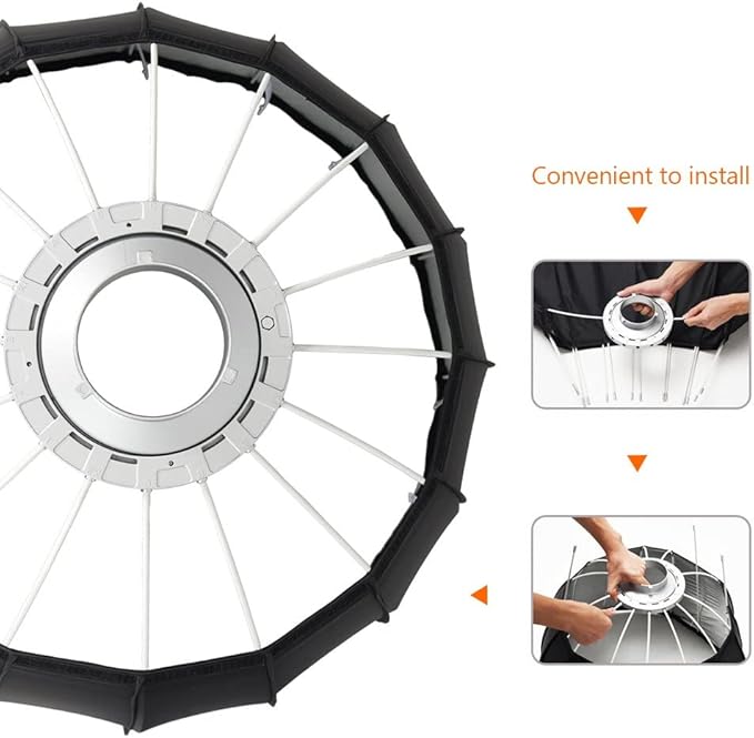 Godox P90L 90cm 35.5 inch Portable Deep Parabolic Softbox Bowens Mount Studio Flash Reflector Photo Studio Softbox for Studio Flash SK400II DP600II DP400II DE300 DE400 and Outdoor Flash AD600 AD600BM