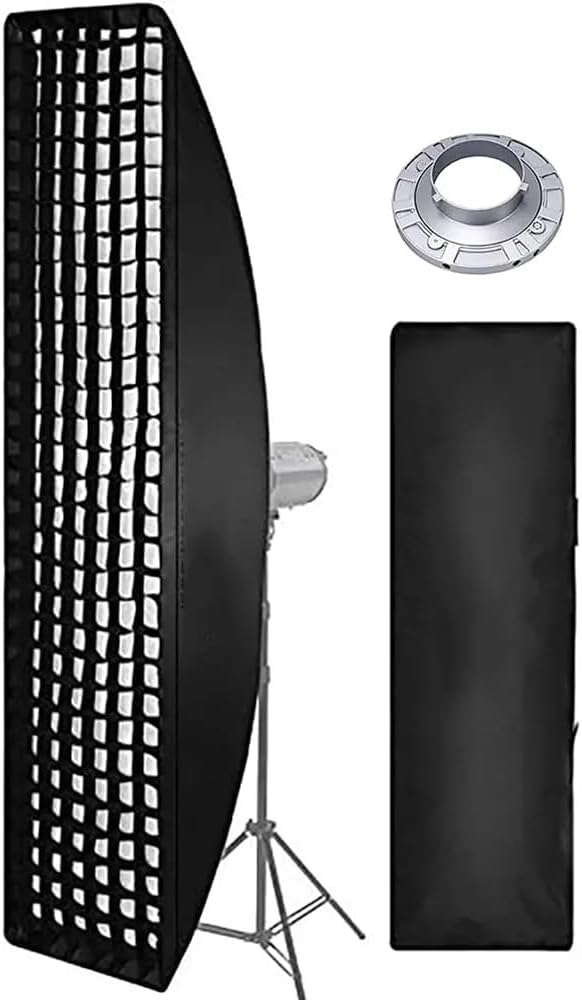 Reflex Camera 200cm x 40cm Quick Setup Foldable Rectangular Softbox with Bowens Mount and Honeycomb Grid inc. Carry Case Ideal for Photography Studio Compatible with Speedlight Strobe Light Godox