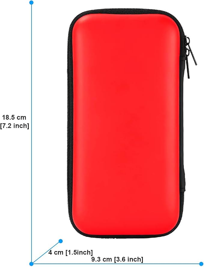 iMangoo Travel Essentials Electronics Organizer Charger Case Portable Dual Zipper Shockproof Pouch Tech Purse Cord Cable Pouches Power Bank Storage Accessories Bag for Women Men,6.5x3.2x1 Red
