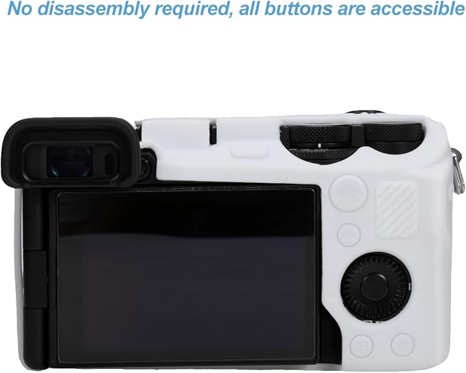 Pocoukate Case for Sony Alpha 6700 Camera, Soft Silicone Protective Cover Skin with A6700 Screen Protector Accessories for Sony Alpha 6700 Camera Silicone Case - White