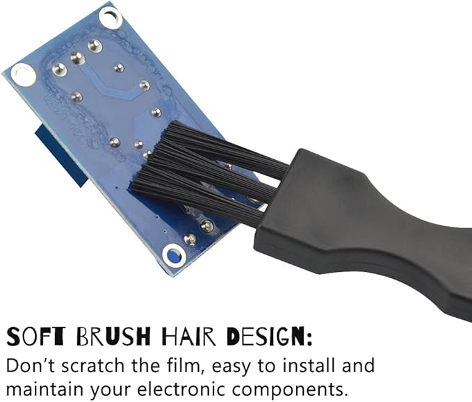 WMYCONGCONG 8 in 1 Plastic Handle Nylon Anti Static Brushes Cleaning Keyboard Brush Kit Portable Nylon Cleaning Brushes, Black