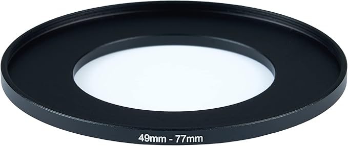 49mm to 77mm Step up Ring Filter Adapter Metal Ring Step up Rings Adapter Filter Compatible with All 77mm UV,CPL,ND,Lens Hood,Threaded Lens ect (49mm to 77mm)