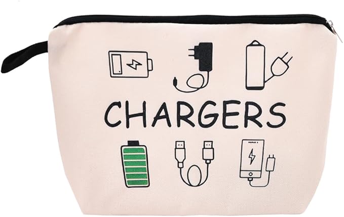ShiQiao Spl Charging Cable Organizer Bag Chargers Organizer Bag for Travel Backpack with Zipper Toiletry Pouch Gifts for Friends Daughter Son Bday Birthday Gifts Chargers Makeup Cosmetic Bags
