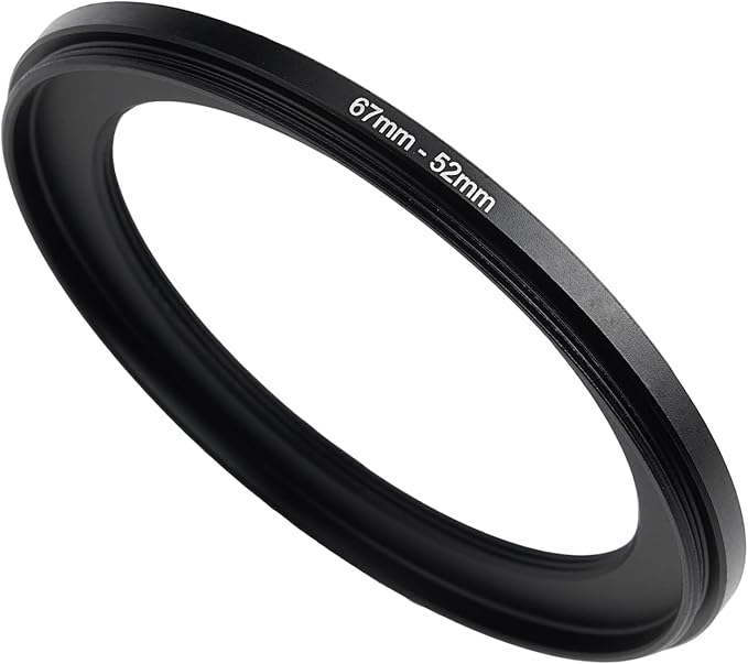 67mm to 52mm Step Down Ring Filter Adapter Applicable to All Brands of UV ND CPL Filter (67mm-52mm)
