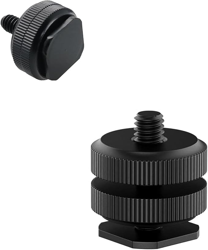 Camera Hot Shoe Mount(1 Pack) to 1/4"-20 Tripod Screw Adapter Flash Shoe Mount for DSLR Camera Rig