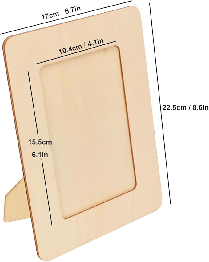 kukmakri 30 PCS Unfinished Wooden Picture Frames Set with 4.72 x 6.81 inch Photos, Wooden Frames for Crafts, Standing Postcard & Photos Picture Frame Set –Suitable for Crafts DIY, Souvenir Decoration