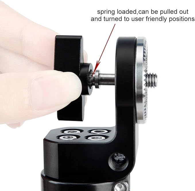 NICEYRIG Leather Rosette Handle M6 Thread Mount, Applicable for 15mm Camera Shoulder Rig Rod Support System