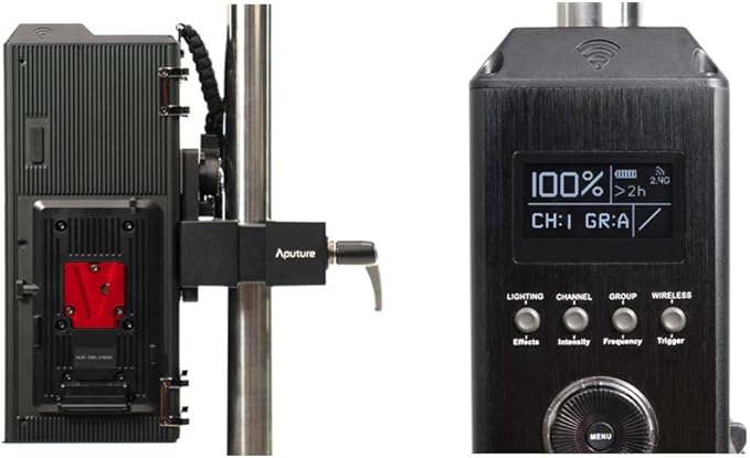 Aputure 300D Mark II C300d II Led Video Light V Mount CRI97+ TLCI97+ 55000lux@0.5M 5500k Sidus Link App Control 8 Lighting Effects Wireless Remote Control with Carrying Bag and Ginisfoto Cloth1