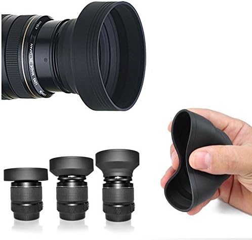 58mm Soft Rubber Lens Hood for Canon Rebel T5, T6, T7i, T8i, EOS 80D, 90D, 77D, SL3 Cameras with EF-S 18-55mm STM Lens
