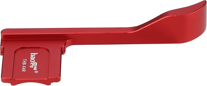 Haoge THB-X4R Hand Grip Metal Hot Shoe Thumb Up Rest for Fujifilm XE4 Fuji X-E4 Camera Red