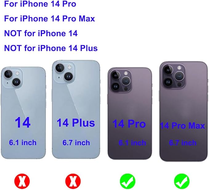 3pcs OEM Original Rear Camera Glass Lens Replacement for iPhone 14 Pro and for iPhone 14 Pro Max with Adhesive Preinstalled with Repair Tools Kit and Installation Manual