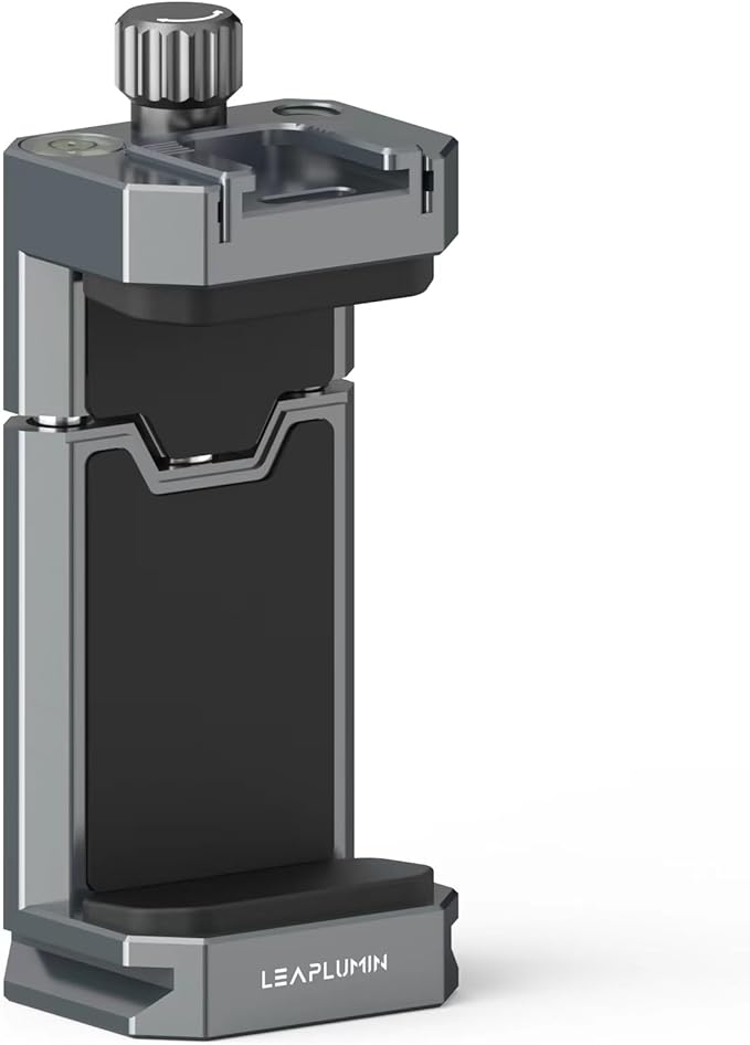 Aluminum Phone Mount for Tripod, Adjustable Phone Tripod Mount with Cold Shoe & Arca Swiss Quick Release Plate,Universal Adjustable Clamp Suitable for iPhone 14 pro/13 Pro/12/11/Samsung