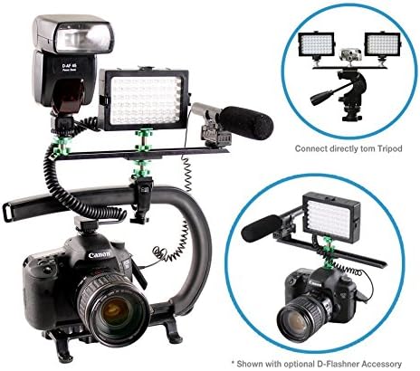 Cam Caddie Scorpion / EX Accessory Wing (10’ Inch – 25 CM) Multiple Accessory Mounting Bracket for Flash Shoe Accessories LED Light Microphone and Field Monitor Hot and Cold Compatible with Adjustable 1/4"–20 Mount