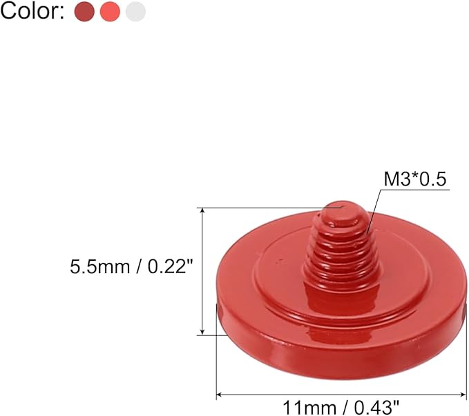 PATIKIL Camera Shutter Button, 3 Pack Soft Shutter Release Button Pure Copper Camera Button Concave Suitable for Nikon for Fujifilm for Leica DSLR/SLR Camera, Red Black White