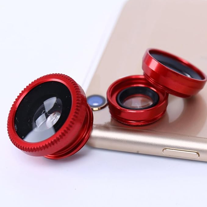3 in 1 Smartphone Camera Lens Kit with Wide Angle Macro and Fisheye Lenses Clip-on Phone Lens Set for Mobile Photography Compatible with Most Cell Phones with Black Clip 2 Sets